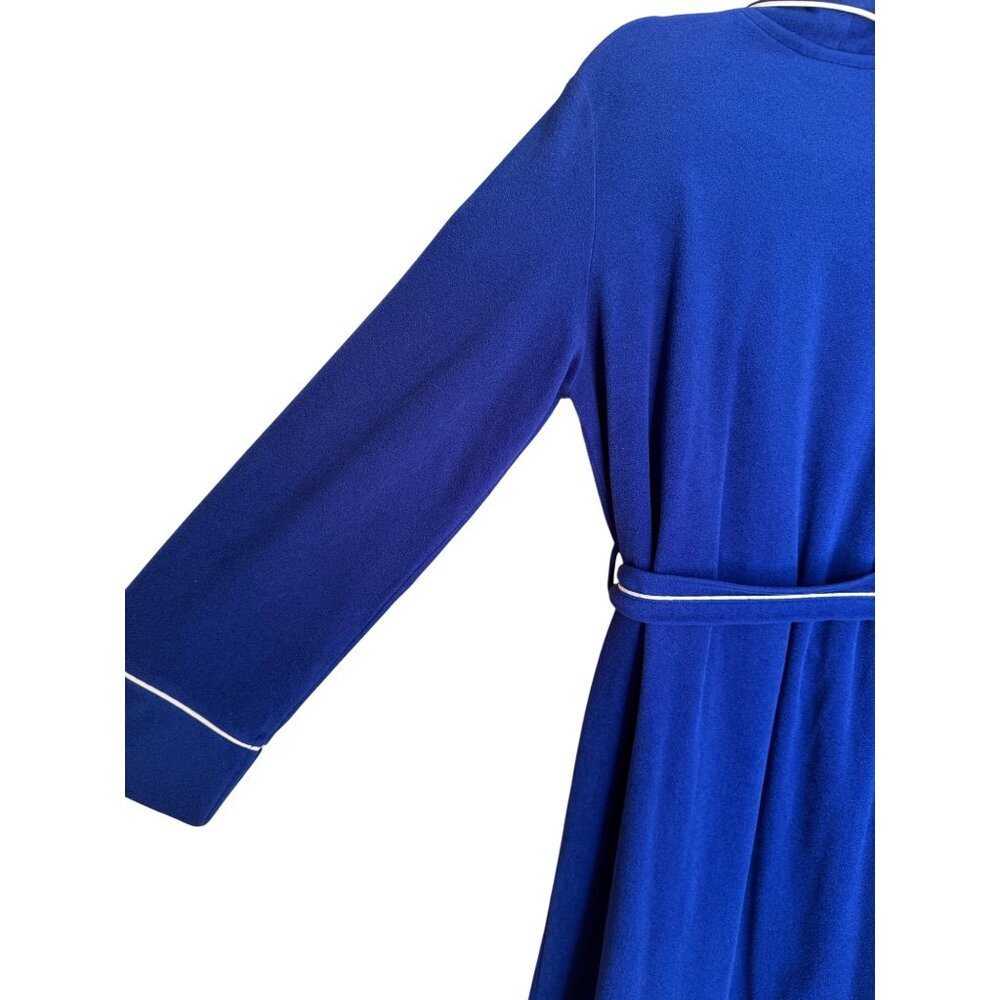 Bill Blass Womens Long-sleeved Robe Size S/M Blue Matching Tie Belt Vintage - Picture 5 of 8